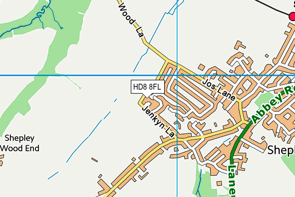 HD8 8FL map - OS VectorMap District (Ordnance Survey)