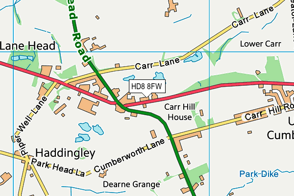 HD8 8FW map - OS VectorMap District (Ordnance Survey)