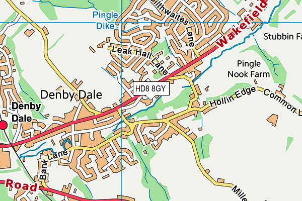 HD8 8GY map - OS VectorMap District (Ordnance Survey)