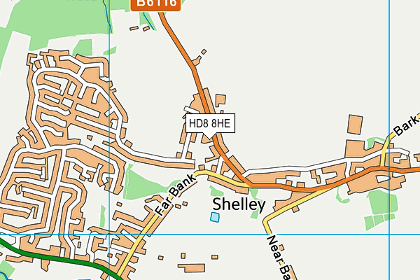 Shelley Village Hall map (HD8 8HE) - OS VectorMap District (Ordnance Survey)