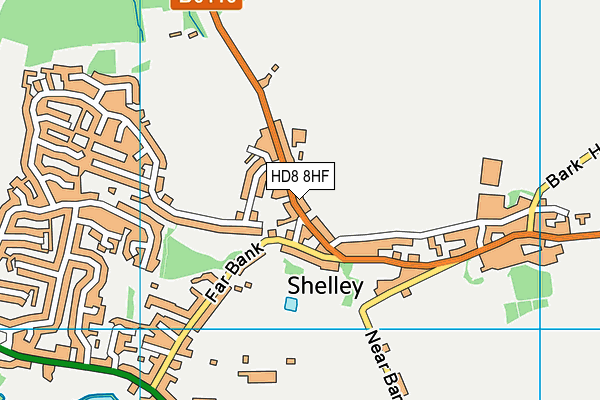 HD8 8HF map - OS VectorMap District (Ordnance Survey)