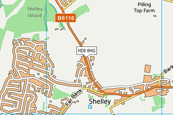 HD8 8HG map - OS VectorMap District (Ordnance Survey)