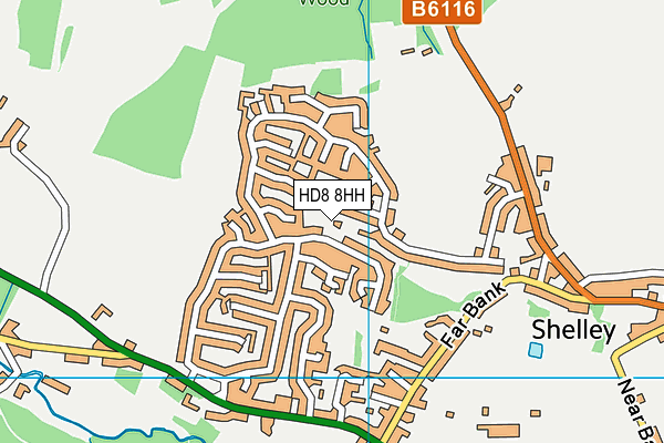 HD8 8HH map - OS VectorMap District (Ordnance Survey)