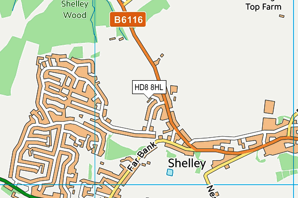 HD8 8HL map - OS VectorMap District (Ordnance Survey)