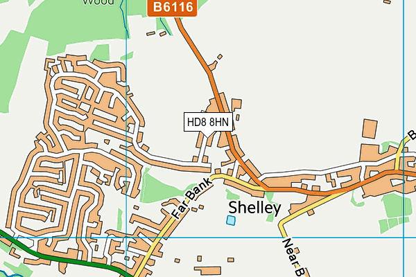 Shelley Lane map (HD8 8HN) - OS VectorMap District (Ordnance Survey)