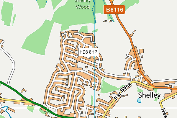 HD8 8HP map - OS VectorMap District (Ordnance Survey)