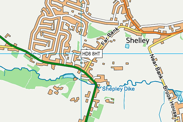 Shelley Methodist Church map (HD8 8HT) - OS VectorMap District (Ordnance Survey)
