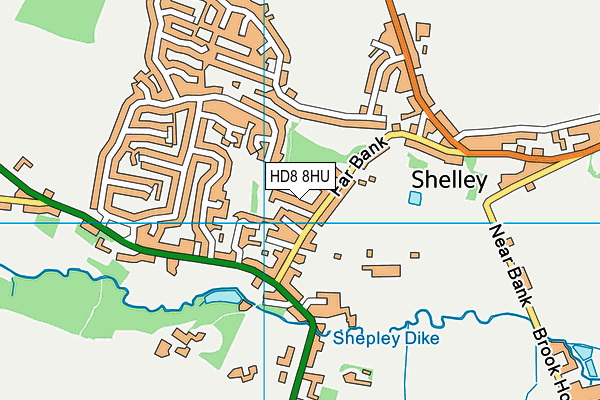 Shelley First School map (HD8 8HU) - OS VectorMap District (Ordnance Survey)
