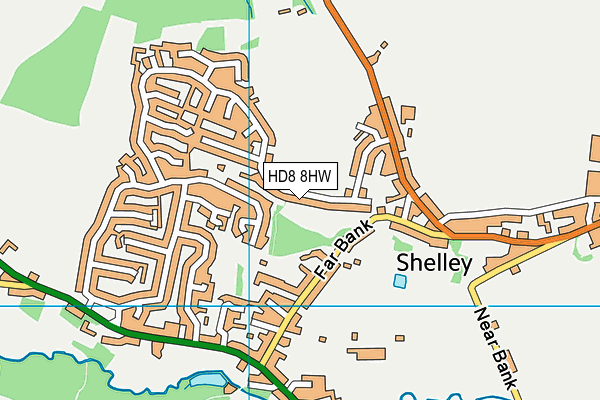 Shelley Cricket Club map (HD8 8HW) - OS VectorMap District (Ordnance Survey)
