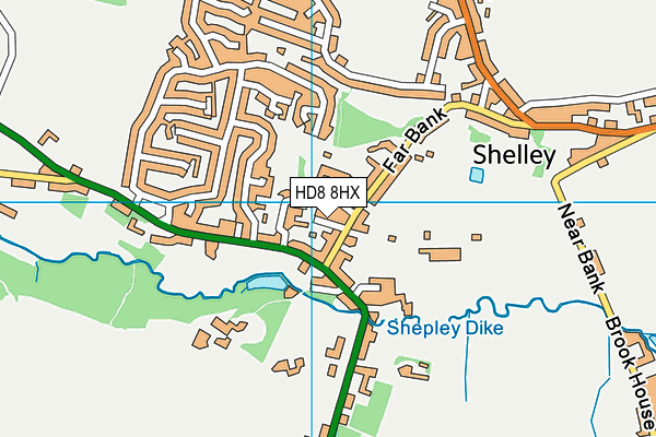 HD8 8HX map - OS VectorMap District (Ordnance Survey)