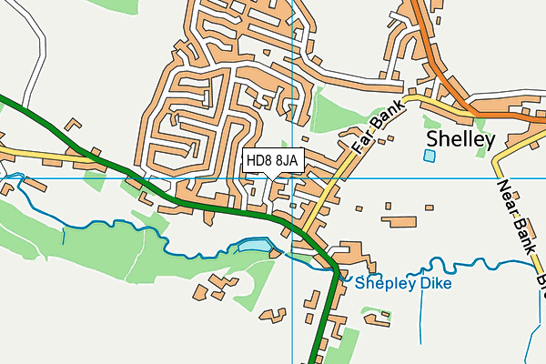 HD8 8JA map - OS VectorMap District (Ordnance Survey)