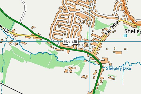 HD8 8JB map - OS VectorMap District (Ordnance Survey)