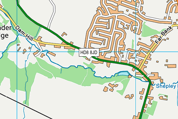 HD8 8JD map - OS VectorMap District (Ordnance Survey)