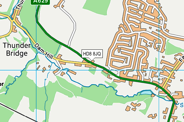 HD8 8JQ map - OS VectorMap District (Ordnance Survey)