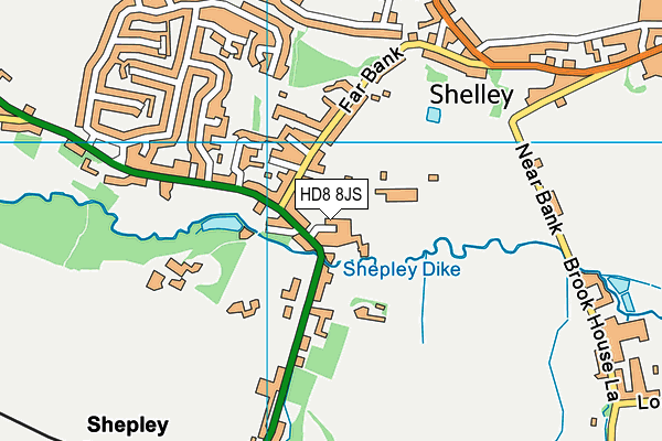 HD8 8JS map - OS VectorMap District (Ordnance Survey)