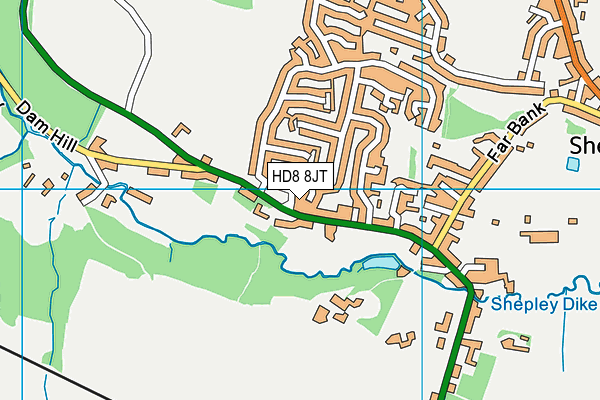 HD8 8JT map - OS VectorMap District (Ordnance Survey)