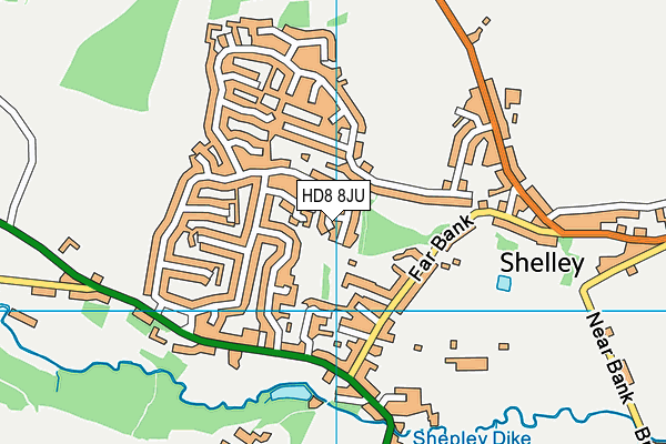 HD8 8JU map - OS VectorMap District (Ordnance Survey)