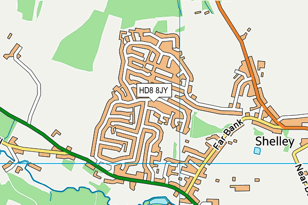 HD8 8JY map - OS VectorMap District (Ordnance Survey)