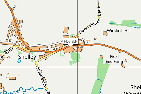 HD8 8LF map - OS VectorMap District (Ordnance Survey)