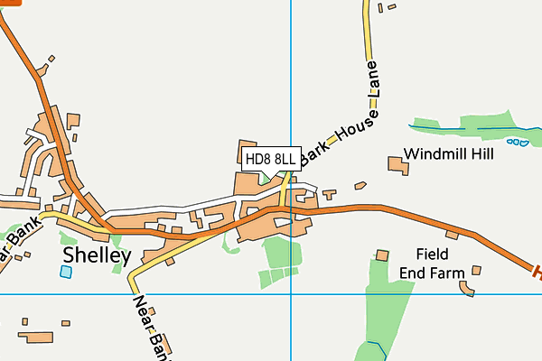 HD8 8LL map - OS VectorMap District (Ordnance Survey)
