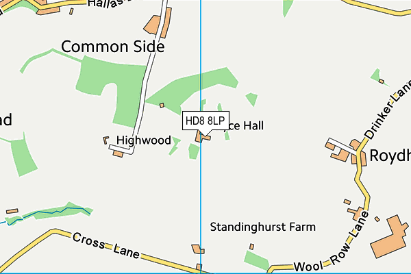 HD8 8LP map - OS VectorMap District (Ordnance Survey)