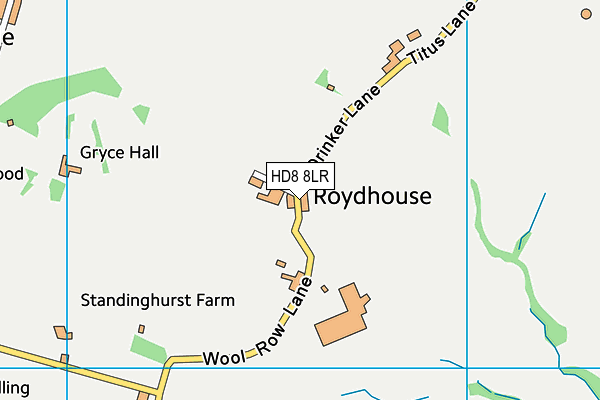 HD8 8LR map - OS VectorMap District (Ordnance Survey)