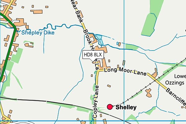 HD8 8LX map - OS VectorMap District (Ordnance Survey)