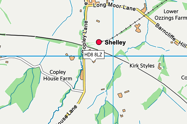 HD8 8LZ map - OS VectorMap District (Ordnance Survey)