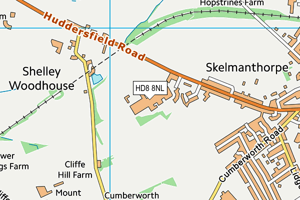 Shelley College map (HD8 8NL) - OS VectorMap District (Ordnance Survey)