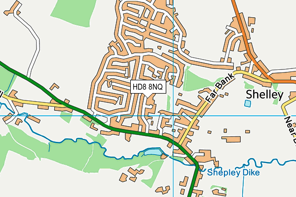 HD8 8NQ map - OS VectorMap District (Ordnance Survey)