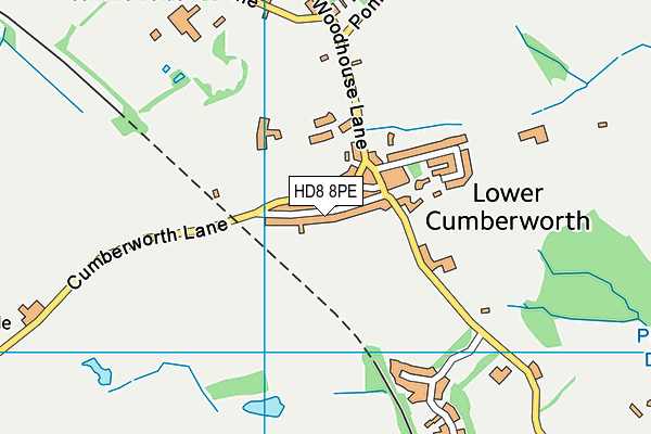 HD8 8PE map - OS VectorMap District (Ordnance Survey)