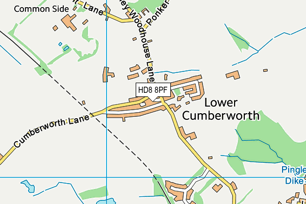 HD8 8PF map - OS VectorMap District (Ordnance Survey)