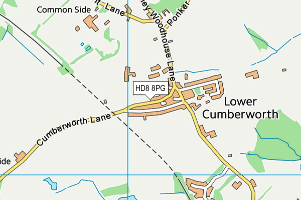 HD8 8PG map - OS VectorMap District (Ordnance Survey)