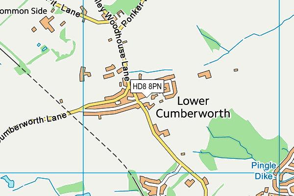 HD8 8PN map - OS VectorMap District (Ordnance Survey)