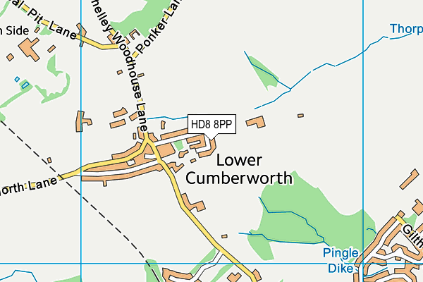 HD8 8PP map - OS VectorMap District (Ordnance Survey)