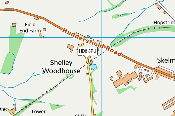 HD8 8PU map - OS VectorMap District (Ordnance Survey)