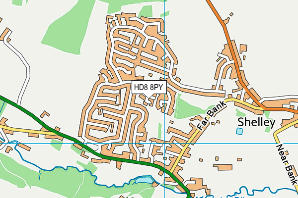 HD8 8PY map - OS VectorMap District (Ordnance Survey)