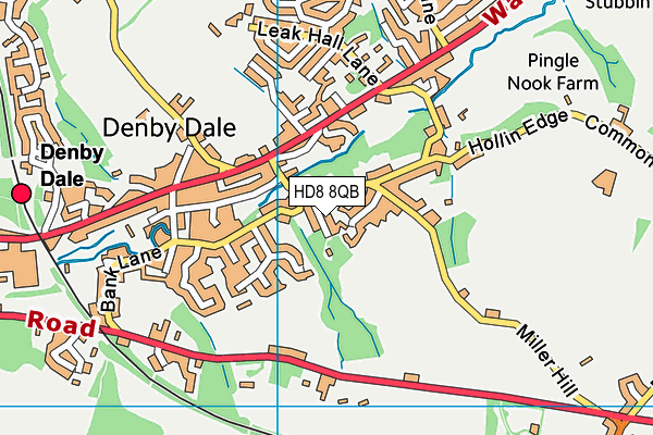 HD8 8QB map - OS VectorMap District (Ordnance Survey)