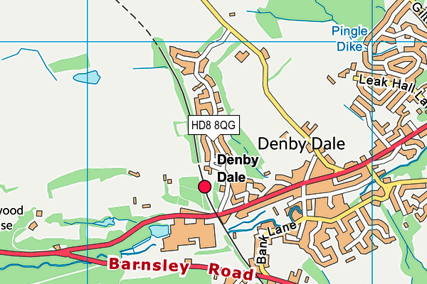 HD8 8QG map - OS VectorMap District (Ordnance Survey)