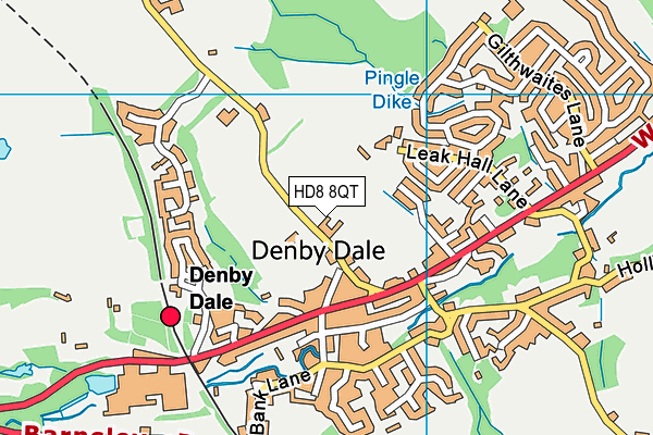 HD8 8QT map - OS VectorMap District (Ordnance Survey)