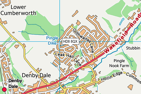 HD8 8QX map - OS VectorMap District (Ordnance Survey)