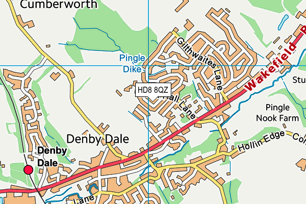 HD8 8QZ map - OS VectorMap District (Ordnance Survey)