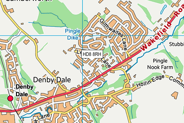 HD8 8RH map - OS VectorMap District (Ordnance Survey)