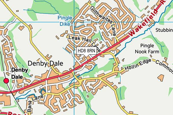 HD8 8RN map - OS VectorMap District (Ordnance Survey)