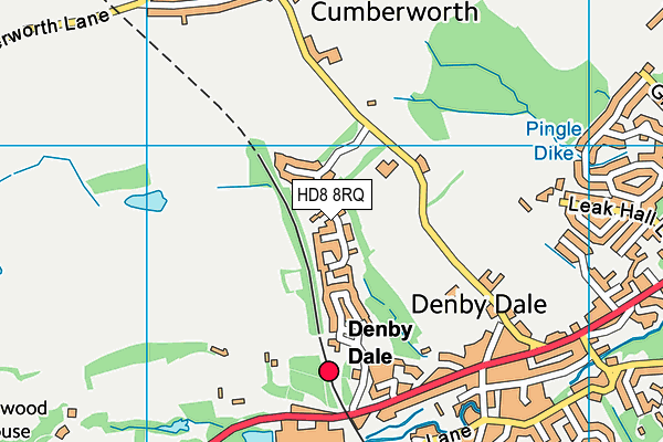 HD8 8RQ map - OS VectorMap District (Ordnance Survey)