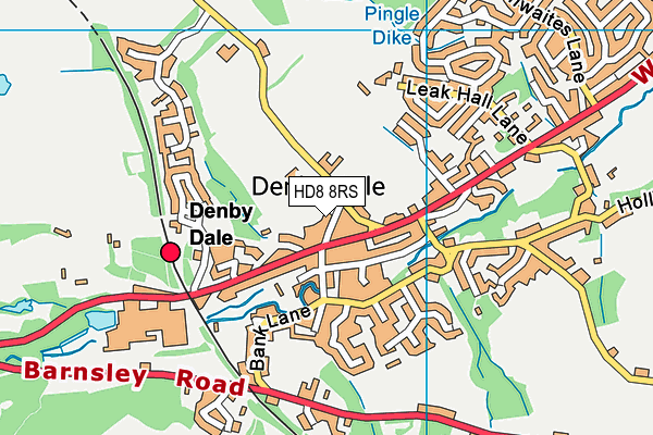 HD8 8RS map - OS VectorMap District (Ordnance Survey)