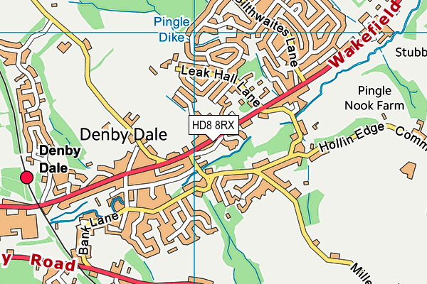 Denby Dale Pie Hall map (HD8 8RX) - OS VectorMap District (Ordnance Survey)