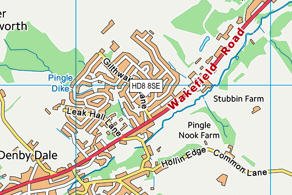 HD8 8SE map - OS VectorMap District (Ordnance Survey)