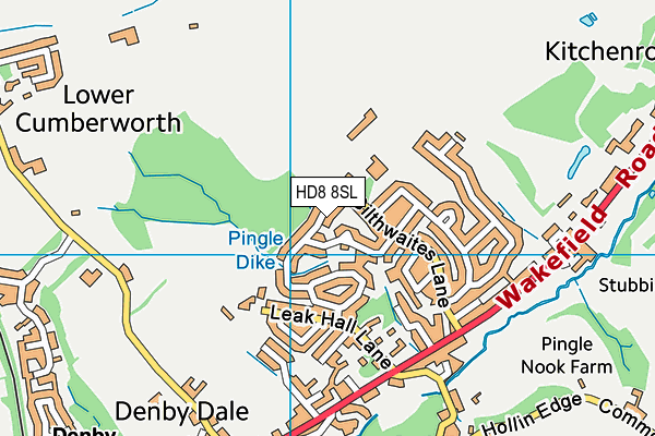 HD8 8SL map - OS VectorMap District (Ordnance Survey)