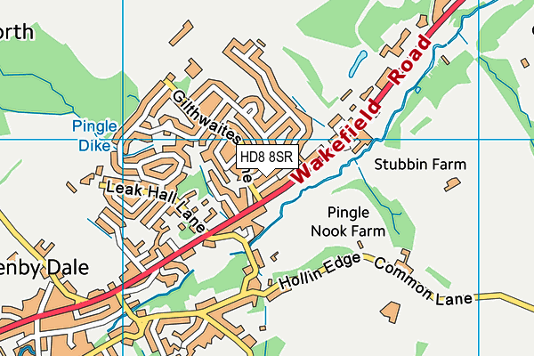 HD8 8SR map - OS VectorMap District (Ordnance Survey)